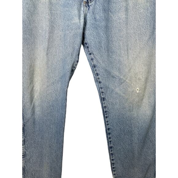 Men’s Wrangler Light Wash ‘Regular Fit’ 100& Cotton Blue Jeans Denim Size 40x30 - Picture 3 of 9